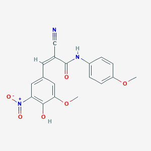 molecular formula C18H15N3O6 B5090063 2-cyano-3-(4-hydroxy-3-methoxy-5-nitrophenyl)-N-(4-methoxyphenyl)acrylamide 