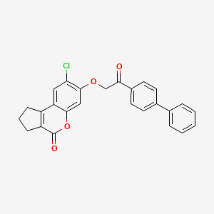 molecular formula C26H19ClO4 B5090066 7-[2-(4-biphenylyl)-2-oxoethoxy]-8-chloro-2,3-dihydrocyclopenta[c]chromen-4(1H)-one 