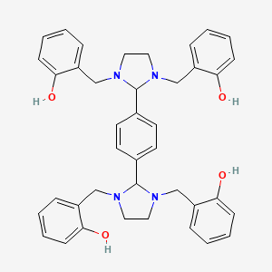 molecular formula C40H42N4O4 B5090070 2,2',2'',2'''-{1,4-phenylenebis[2,1,3-imidazolidinetriylbis(methylene)]}tetraphenol 