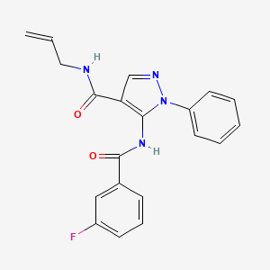 molecular formula C20H17FN4O2 B5090077 N-allyl-5-[(3-fluorobenzoyl)amino]-1-phenyl-1H-pyrazole-4-carboxamide 