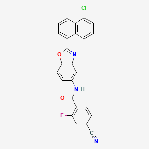 molecular formula C25H13ClFN3O2 B5090131 N-[2-(5-chloro-1-naphthyl)-1,3-benzoxazol-5-yl]-4-cyano-2-fluorobenzamide 