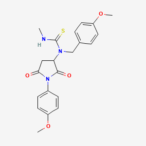 molecular formula C21H23N3O4S B5090140 N-(4-methoxybenzyl)-N-[1-(4-methoxyphenyl)-2,5-dioxo-3-pyrrolidinyl]-N'-methylthiourea 