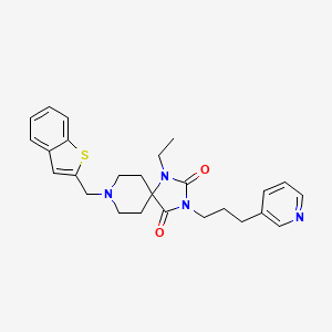 molecular formula C26H30N4O2S B5090148 8-(1-benzothien-2-ylmethyl)-1-ethyl-3-[3-(3-pyridinyl)propyl]-1,3,8-triazaspiro[4.5]decane-2,4-dione 