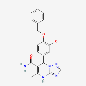 molecular formula C21H21N5O3 B5090159 7-[4-(benzyloxy)-3-methoxyphenyl]-5-methyl-4,7-dihydro[1,2,4]triazolo[1,5-a]pyrimidine-6-carboxamide 