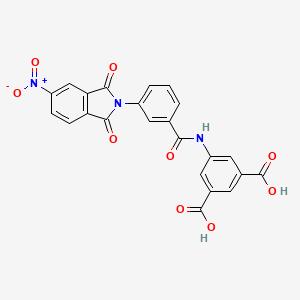 molecular formula C23H13N3O9 B5090165 5-{[3-(5-nitro-1,3-dioxo-1,3-dihydro-2H-isoindol-2-yl)benzoyl]amino}isophthalic acid 