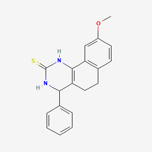 molecular formula C19H18N2OS B5090205 9-methoxy-4-phenyl-3,4,5,6-tetrahydrobenzo[h]quinazoline-2(1H)-thione 