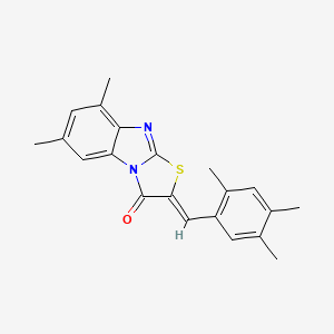 molecular formula C21H20N2OS B5090211 6,8-dimethyl-2-(2,4,5-trimethylbenzylidene)[1,3]thiazolo[3,2-a]benzimidazol-3(2H)-one CAS No. 5669-73-8