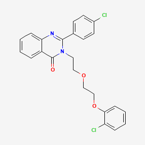 molecular formula C24H20Cl2N2O3 B5090217 3-{2-[2-(2-chlorophenoxy)ethoxy]ethyl}-2-(4-chlorophenyl)-4(3H)-quinazolinone 