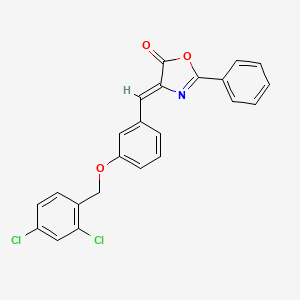 molecular formula C23H15Cl2NO3 B5090236 4-{3-[(2,4-dichlorobenzyl)oxy]benzylidene}-2-phenyl-1,3-oxazol-5(4H)-one 