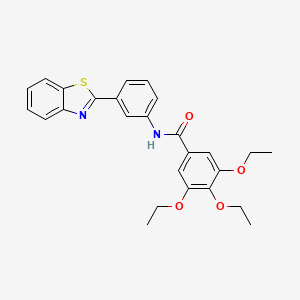 molecular formula C26H26N2O4S B5090249 N-[3-(1,3-benzothiazol-2-yl)phenyl]-3,4,5-triethoxybenzamide 