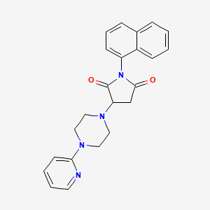 molecular formula C23H22N4O2 B5090258 1-(1-naphthyl)-3-[4-(2-pyridinyl)-1-piperazinyl]-2,5-pyrrolidinedione 