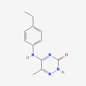 molecular formula C12H14N4O B5090266 5-[(4-ethylphenyl)amino]-6-methyl-1,2,4-triazin-3(2H)-one 