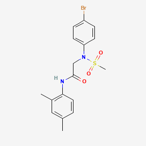 molecular formula C17H19BrN2O3S B5090287 N~2~-(4-bromophenyl)-N~1~-(2,4-dimethylphenyl)-N~2~-(methylsulfonyl)glycinamide 