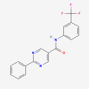 molecular formula C18H12F3N3O B5090315 2-phenyl-N-[3-(trifluoromethyl)phenyl]-5-pyrimidinecarboxamide 