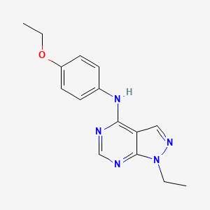molecular formula C15H17N5O B5090319 N-(4-ethoxyphenyl)-1-ethyl-1H-pyrazolo[3,4-d]pyrimidin-4-amine 