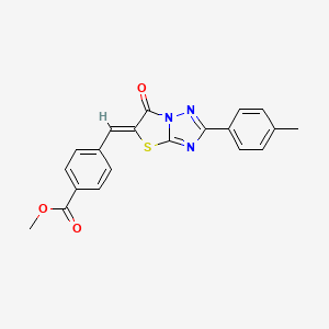 molecular formula C20H15N3O3S B5090329 methyl 4-{[2-(4-methylphenyl)-6-oxo[1,3]thiazolo[3,2-b][1,2,4]triazol-5(6H)-ylidene]methyl}benzoate 