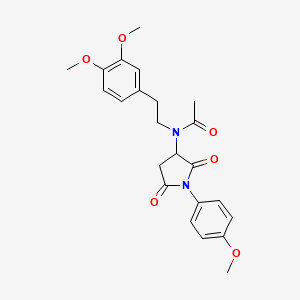 molecular formula C23H26N2O6 B5090342 N-[2-(3,4-dimethoxyphenyl)ethyl]-N-[1-(4-methoxyphenyl)-2,5-dioxo-3-pyrrolidinyl]acetamide 