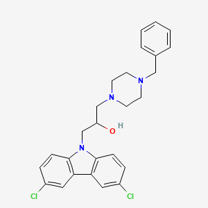 molecular formula C26H27Cl2N3O B5090346 1-(4-benzyl-1-piperazinyl)-3-(3,6-dichloro-9H-carbazol-9-yl)-2-propanol 