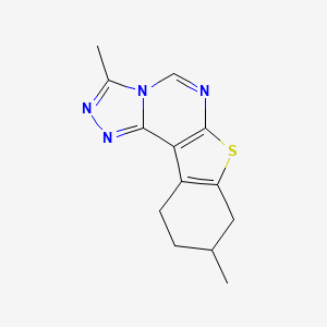 molecular formula C13H14N4S B5090348 3,9-dimethyl-8,9,10,11-tetrahydro[1]benzothieno[3,2-e][1,2,4]triazolo[4,3-c]pyrimidine 