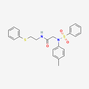 molecular formula C23H24N2O3S2 B5090358 N~2~-(4-methylphenyl)-N~2~-(phenylsulfonyl)-N~1~-[2-(phenylthio)ethyl]glycinamide 
