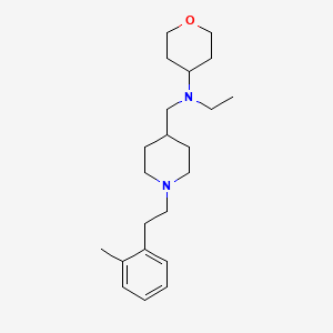 molecular formula C22H36N2O B5090369 N-ethyl-N-({1-[2-(2-methylphenyl)ethyl]-4-piperidinyl}methyl)tetrahydro-2H-pyran-4-amine 