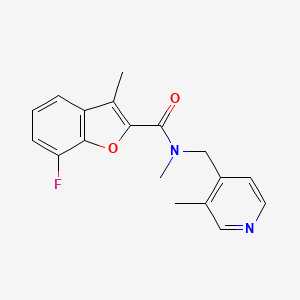 molecular formula C18H17FN2O2 B5090392 7-fluoro-N,3-dimethyl-N-[(3-methyl-4-pyridinyl)methyl]-1-benzofuran-2-carboxamide 