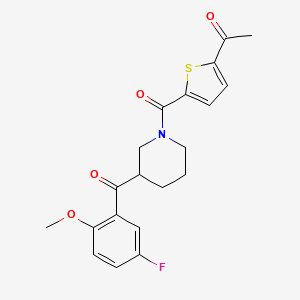molecular formula C20H20FNO4S B5090405 1-(5-{[3-(5-fluoro-2-methoxybenzoyl)-1-piperidinyl]carbonyl}-2-thienyl)ethanone 
