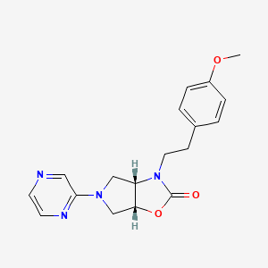 molecular formula C18H20N4O3 B5090425 (3aS*,6aR*)-3-[2-(4-methoxyphenyl)ethyl]-5-(2-pyrazinyl)hexahydro-2H-pyrrolo[3,4-d][1,3]oxazol-2-one 