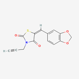 molecular formula C14H9NO4S B5090437 5-(1,3-benzodioxol-5-ylmethylene)-3-(2-propyn-1-yl)-1,3-thiazolidine-2,4-dione 