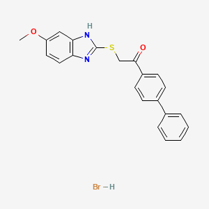 molecular formula C22H19BrN2O2S B5090453 1-(4-biphenylyl)-2-[(5-methoxy-1H-benzimidazol-2-yl)thio]ethanone hydrobromide 