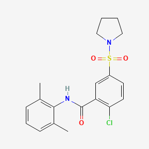molecular formula C19H21ClN2O3S B5090458 2-chloro-N-(2,6-dimethylphenyl)-5-(1-pyrrolidinylsulfonyl)benzamide 