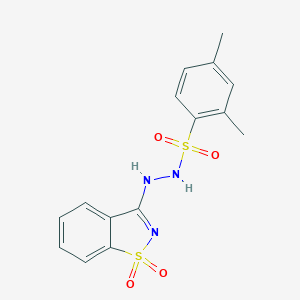 molecular formula C15H15N3O4S2 B509048 N'-(1,1-二氧化-1,2-苯并异噻唑-3-基)-2,4-二甲基苯磺酰肼 CAS No. 326903-74-6