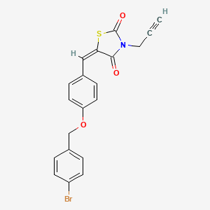 molecular formula C20H14BrNO3S B5090480 5-{4-[(4-bromobenzyl)oxy]benzylidene}-3-(2-propyn-1-yl)-1,3-thiazolidine-2,4-dione 