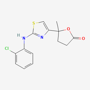 molecular formula C14H13ClN2O2S B5090493 5-{2-[(2-chlorophenyl)amino]-1,3-thiazol-4-yl}-5-methyldihydro-2(3H)-furanone 