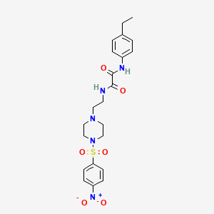 molecular formula C22H27N5O6S B5090498 N-(4-ethylphenyl)-N'-(2-{4-[(4-nitrophenyl)sulfonyl]-1-piperazinyl}ethyl)ethanediamide 