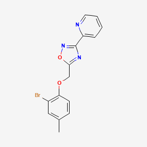 molecular formula C15H12BrN3O2 B5090533 2-{5-[(2-bromo-4-methylphenoxy)methyl]-1,2,4-oxadiazol-3-yl}pyridine 