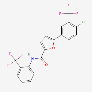 molecular formula C19H10ClF6NO2 B5090561 5-[4-chloro-3-(trifluoromethyl)phenyl]-N-[2-(trifluoromethyl)phenyl]-2-furamide 
