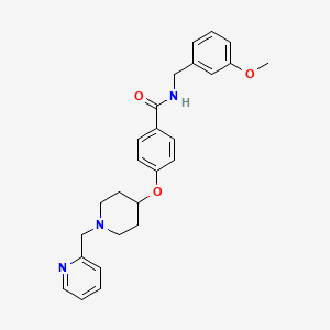 molecular formula C26H29N3O3 B5090569 N-(3-methoxybenzyl)-4-{[1-(2-pyridinylmethyl)-4-piperidinyl]oxy}benzamide 