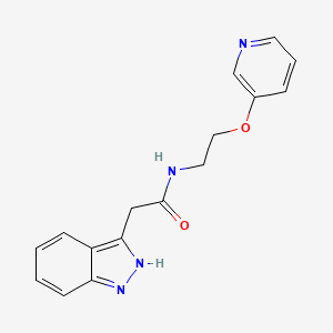 molecular formula C16H16N4O2 B5090625 2-(1H-indazol-3-yl)-N-[2-(3-pyridinyloxy)ethyl]acetamide trifluoroacetate 