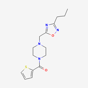 molecular formula C15H20N4O2S B5090630 1-[(3-propyl-1,2,4-oxadiazol-5-yl)methyl]-4-(2-thienylcarbonyl)piperazine 