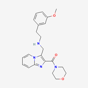 molecular formula C22H26N4O3 B5090637 2-(3-methoxyphenyl)-N-{[2-(4-morpholinylcarbonyl)imidazo[1,2-a]pyridin-3-yl]methyl}ethanamine 