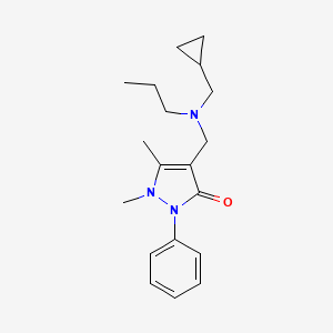 molecular formula C19H27N3O B5090655 4-{[(cyclopropylmethyl)(propyl)amino]methyl}-1,5-dimethyl-2-phenyl-1,2-dihydro-3H-pyrazol-3-one 
