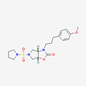 molecular formula C19H27N3O5S B5090678 (3aS*,6aR*)-3-[3-(4-methoxyphenyl)propyl]-5-(1-pyrrolidinylsulfonyl)hexahydro-2H-pyrrolo[3,4-d][1,3]oxazol-2-one 