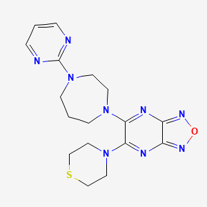 molecular formula C17H21N9OS B5090692 5-[4-(2-pyrimidinyl)-1,4-diazepan-1-yl]-6-(4-thiomorpholinyl)[1,2,5]oxadiazolo[3,4-b]pyrazine 