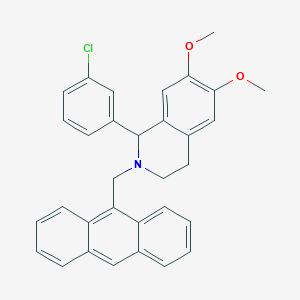 molecular formula C32H28ClNO2 B5090747 2-(9-anthrylmethyl)-1-(3-chlorophenyl)-6,7-dimethoxy-1,2,3,4-tetrahydroisoquinoline 