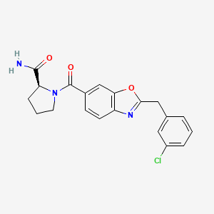 molecular formula C20H18ClN3O3 B5090754 1-{[2-(3-chlorobenzyl)-1,3-benzoxazol-6-yl]carbonyl}-L-prolinamide 