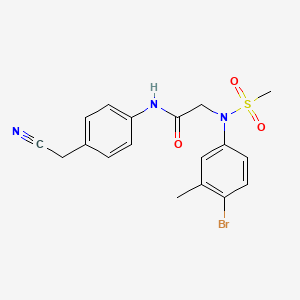 molecular formula C18H18BrN3O3S B5090758 N~2~-(4-bromo-3-methylphenyl)-N~1~-[4-(cyanomethyl)phenyl]-N~2~-(methylsulfonyl)glycinamide 