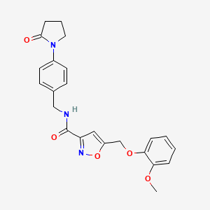 molecular formula C23H23N3O5 B5090765 5-[(2-methoxyphenoxy)methyl]-N-[4-(2-oxo-1-pyrrolidinyl)benzyl]-3-isoxazolecarboxamide 