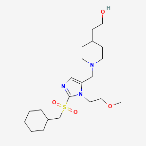 molecular formula C21H37N3O4S B5090774 2-(1-{[2-[(cyclohexylmethyl)sulfonyl]-1-(2-methoxyethyl)-1H-imidazol-5-yl]methyl}-4-piperidinyl)ethanol 