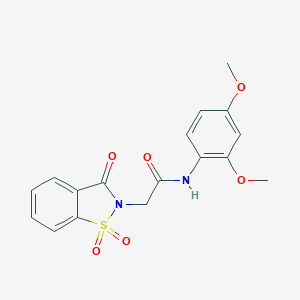 molecular formula C17H16N2O6S B509079 N-(2,4-二甲氧基苯基)-2-(1,1-二氧化-3-氧代-1,2-苯并异噻唑-2(3H)-基)乙酰胺 CAS No. 485761-09-9